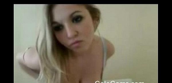  Cute busty curvy teen tease on webcam